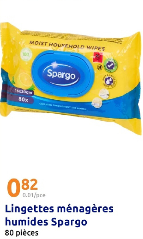 Lingettes ménagères humides Spargo