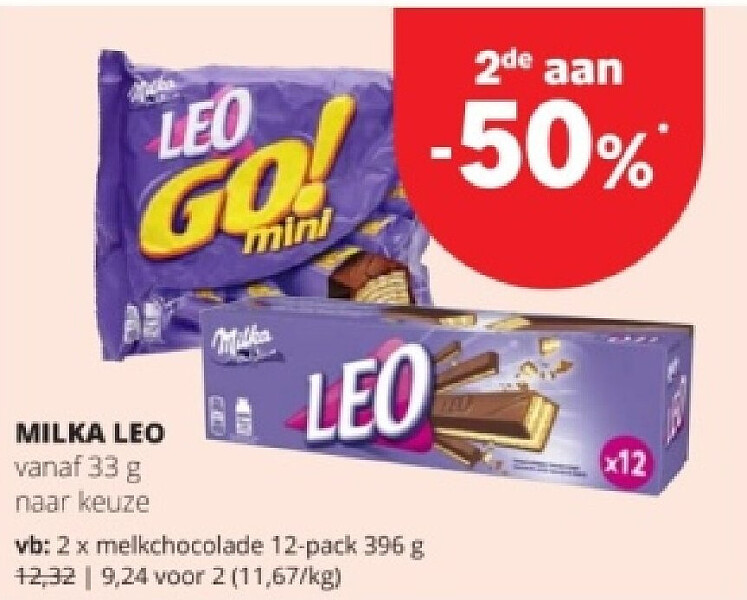 MILKA LEO melkchocolade 12-pack 396 g