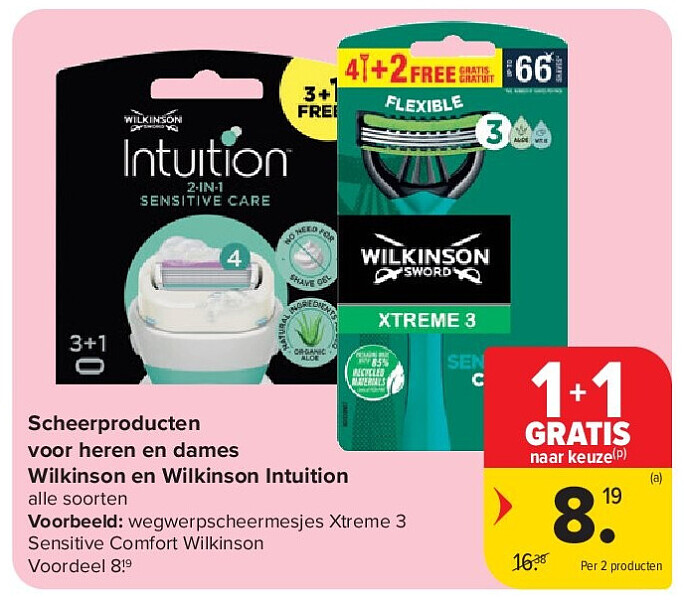 Scheerproducten voor heren en dames Wilkinson en Wilkinson Intuition