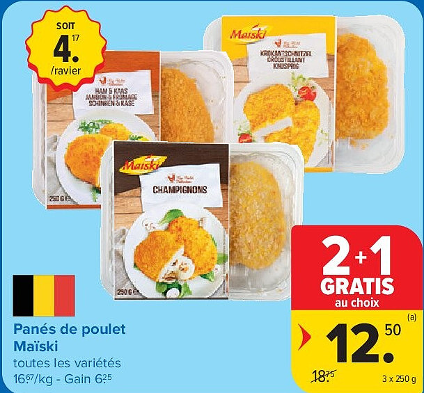 Panés de poulet Maïski 3 x 250 g