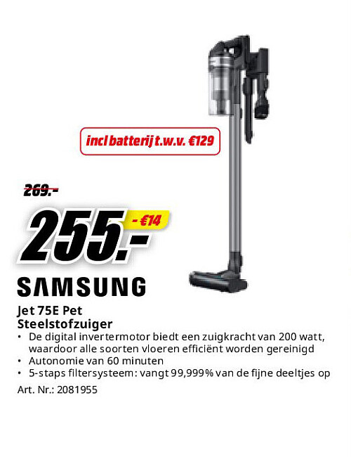 Jet 75E Pet Steelstofzuiger