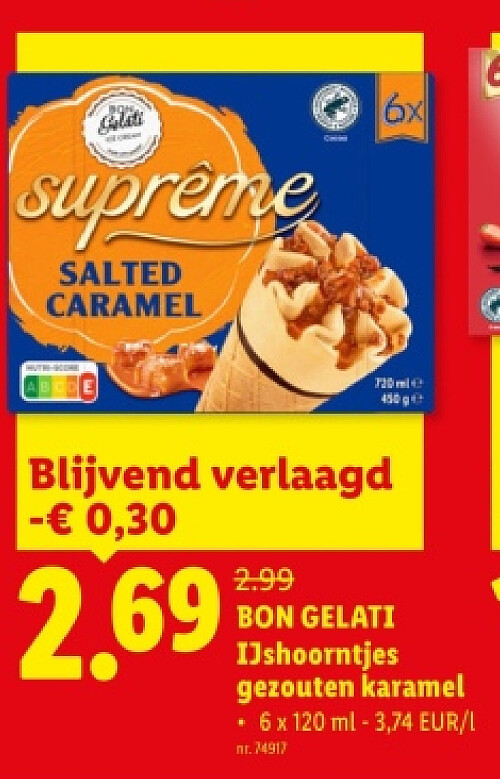 BON GELATI IJshoorntjes gezouten karamel