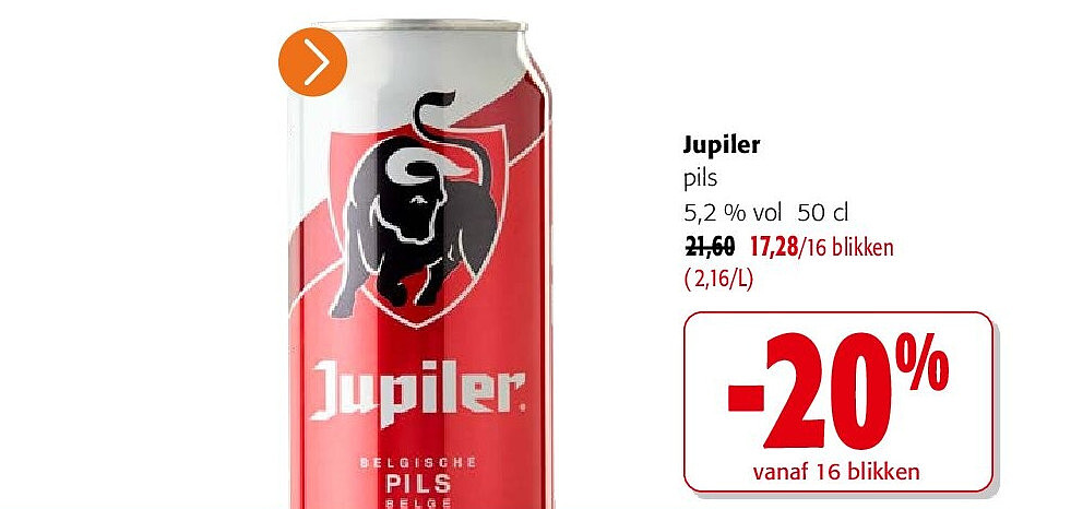 Jupiler pils 5,2 % vol 50 cl