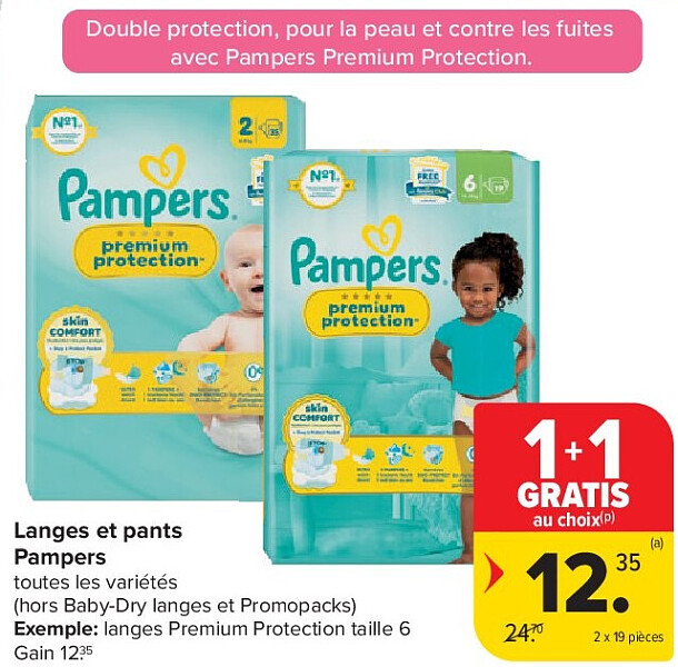 Langes et pants Pampers 2 x 19 pièces
