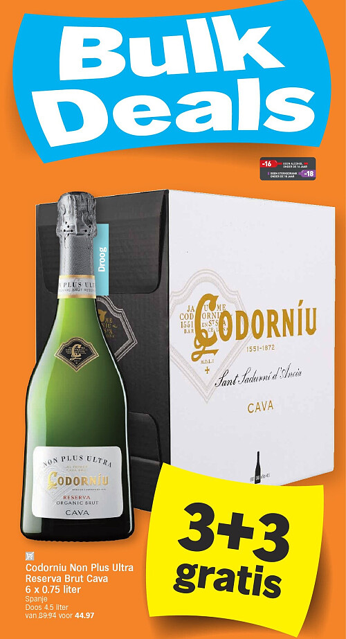 Codorníu Non Plus Ultra Reserva Brut Cava 6 x 0.75 liter