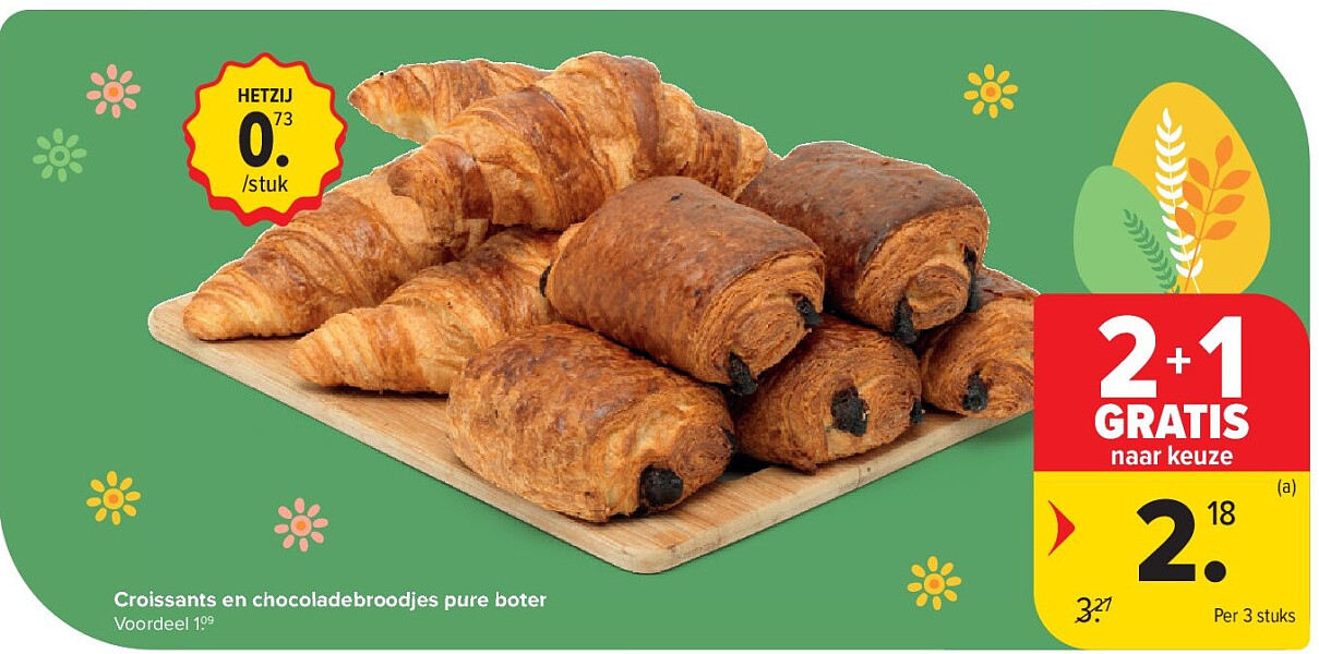 Croissants en chocoladebroodjes pure boter