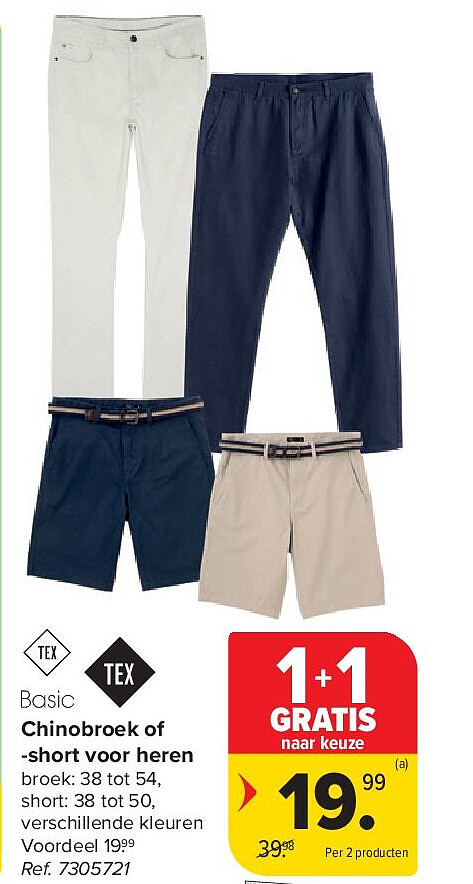 Chinobroek of -short voor heren