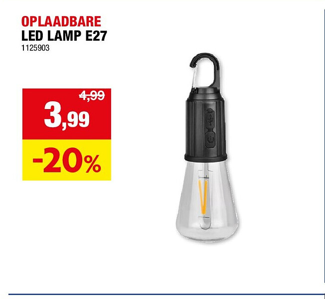 OPLAADBARE LED LAMP E27