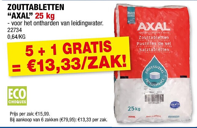 ZOUTTABLETTEN “AXAL” 25 kg