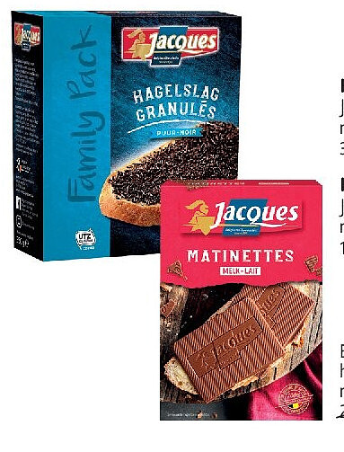 Hagelslag Jacques melk of puur 350 g
