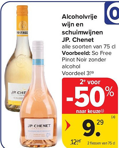 Alcoholvrije wijn en schuimwijnen JP. Chenet