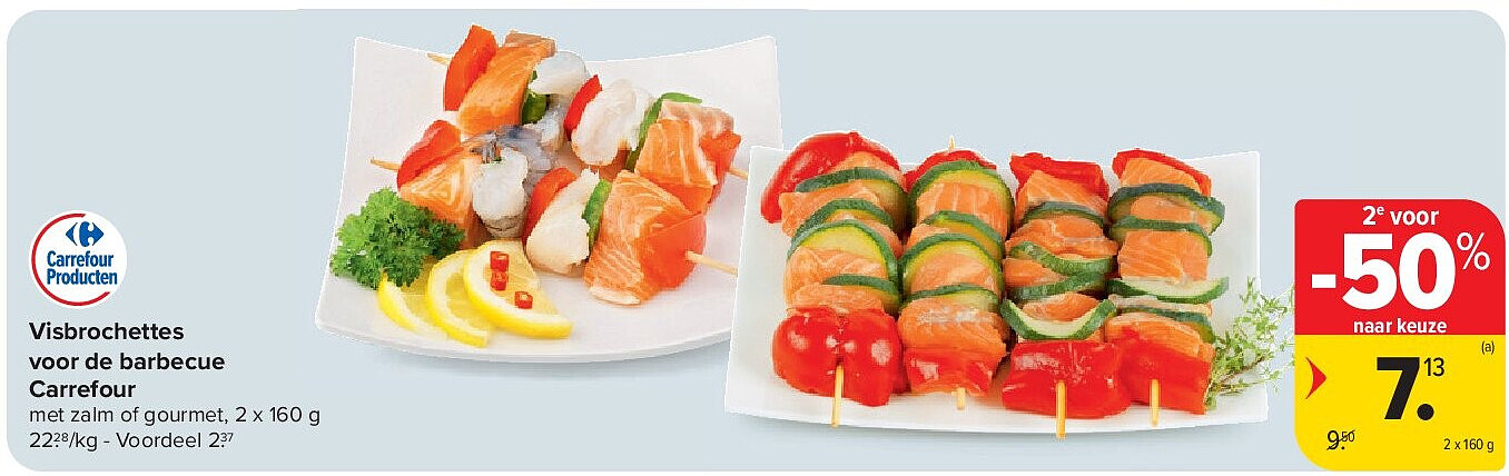 Visbrochettes voor de barbecue Carrefour
