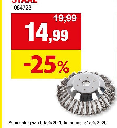 UNIVERSELE ONKRUIDBORSTEL BOSMAAIER 20 cm STAAL