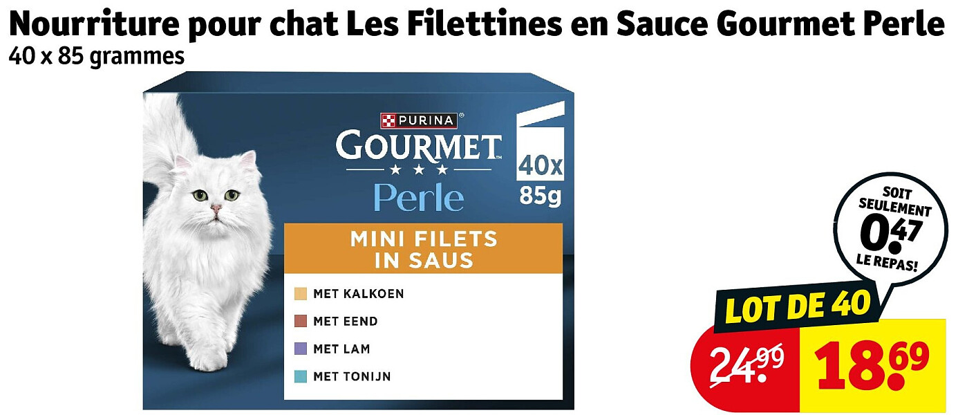 Nourriture pour chat Les Filettines en Sauce Gourmet Perle 40 x 85 grammes