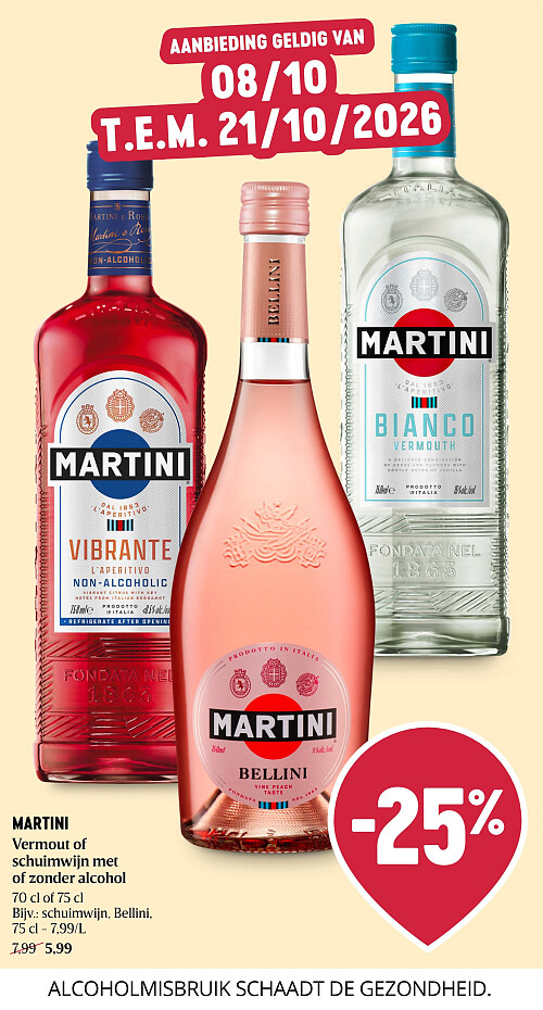 MARTINI Vermout of schuimwijn met of zonder alcohol