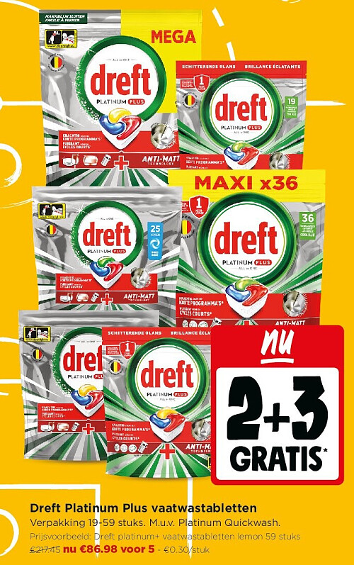 Dreft Platinum Plus vaatwastabletten