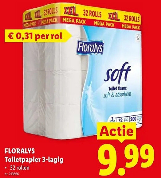 FLORALYS Toiletpapier 3-lagig
