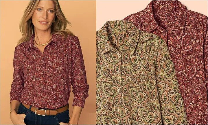 Blouse met print, Thermolactyl