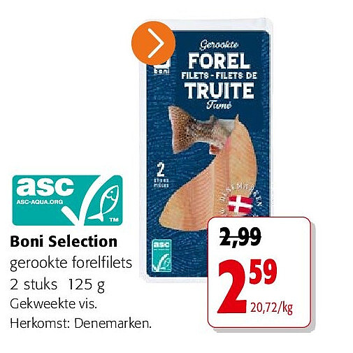 Boni Selection gerookte forelfilets 2 stuks 125 g