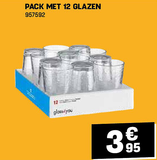 PACK MET 12 GLAZEN