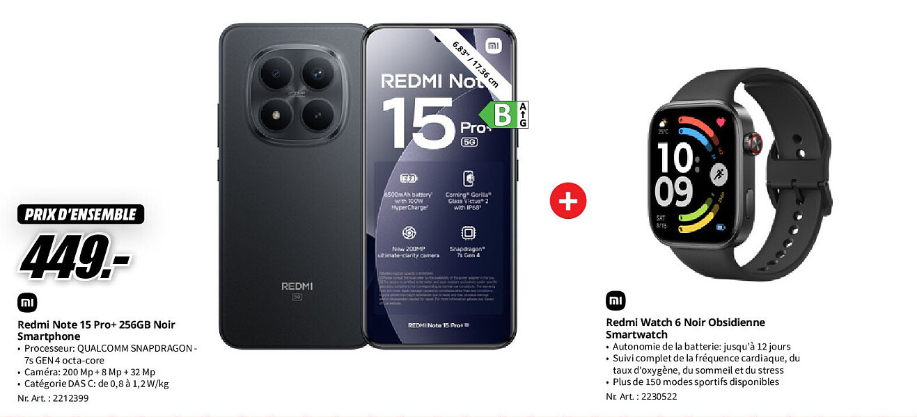 Redmi Note 15 Pro+ 256GB Noir Smartphone