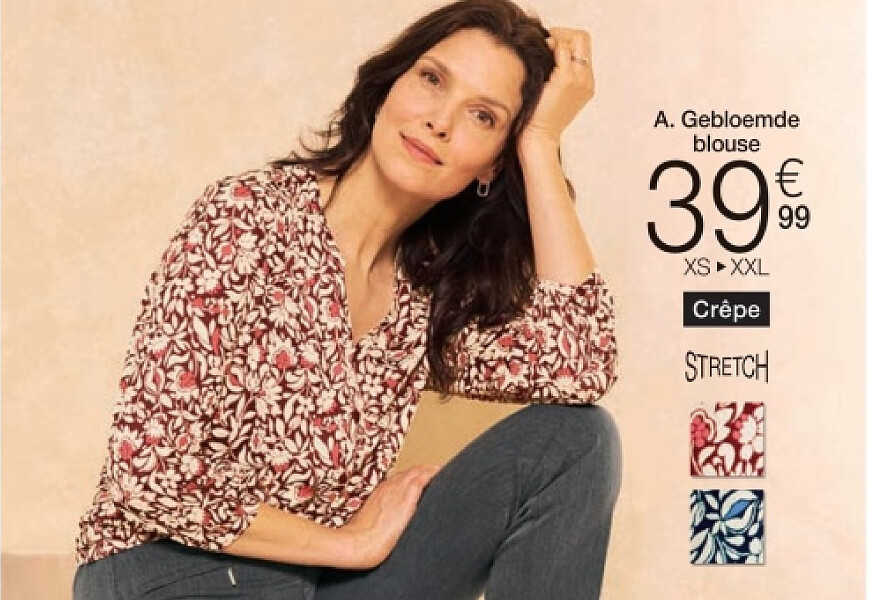 Blouse in crêpe