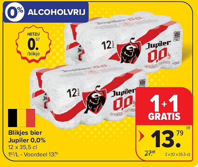 Blikjes bier Jupiler 0,0%