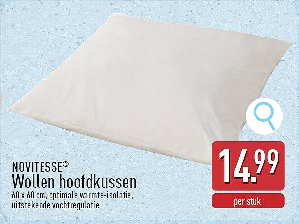 NOVITESSE® Wollen hoofdkussen