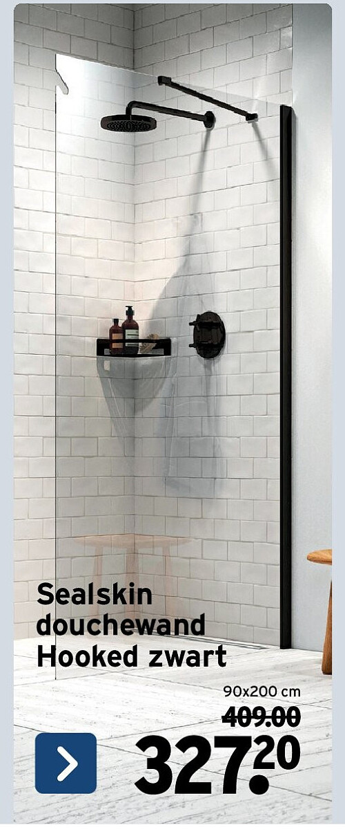 Sealskin douchewand Hooked zwart