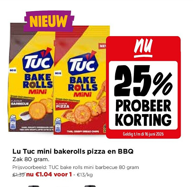 Lu Tuc mini bakerolls pizza en BBQ