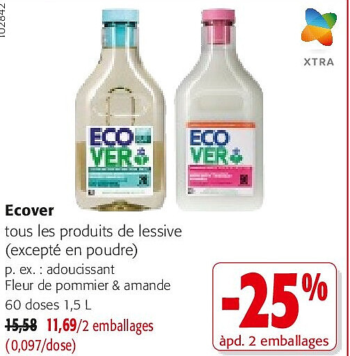 Ecover adoucissant Fleur de pommier & amande 60 doses 1,5 L