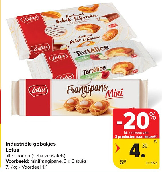 Industriële gebakjes Lotus