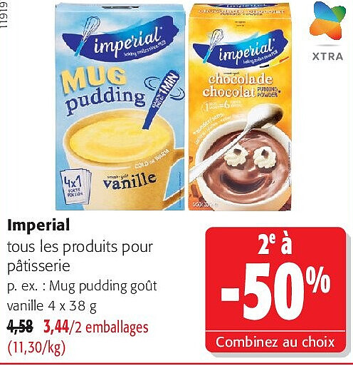 Imperial Mug pudding goût vanille 4 x 38 g