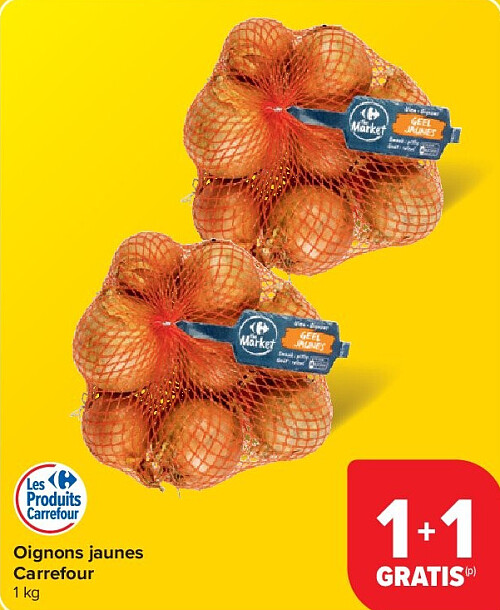 Oignons jaunes Carrefour 1 kg