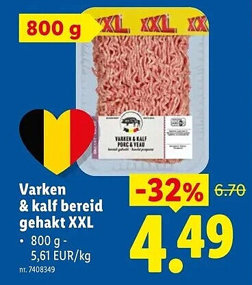 Varken & kalf bereid gehakt XXL