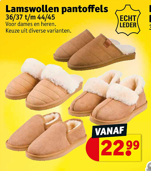Lamswollen pantoffels