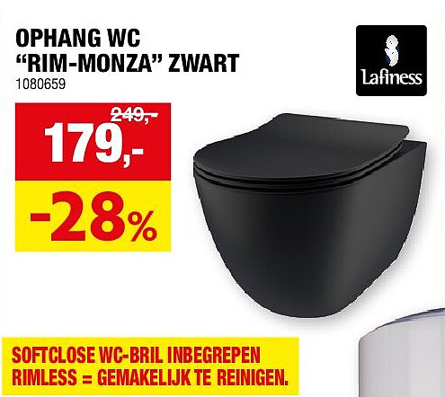 OPHANG WC “RIM-MONZA” ZWART