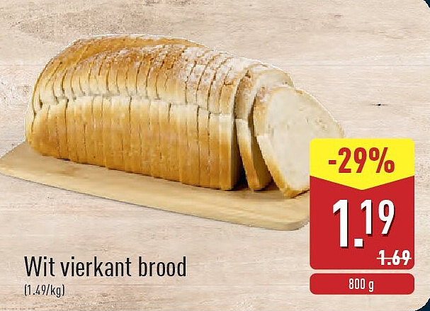Wit vierkant brood