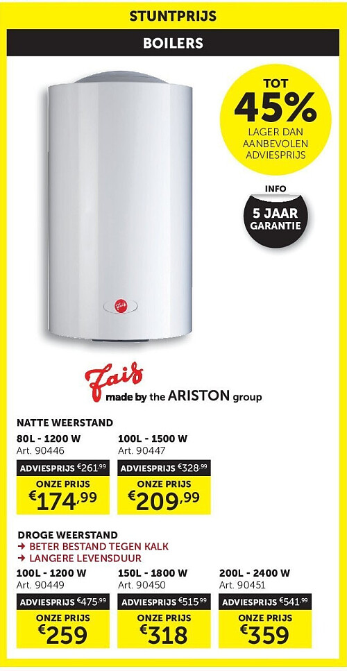 NATTE WEERSTAND 80L - 1200 W