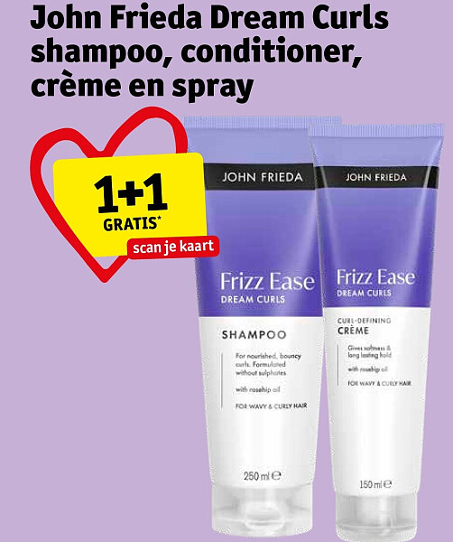 John Frieda Dream Curls shampoo, conditioner, crème en spray