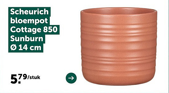 Scheurich bloempot Cottage 850 Sunburn Ø14 cm