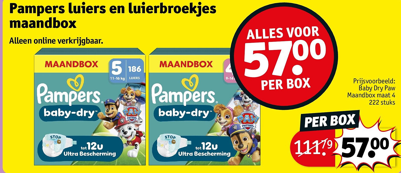 Pampers luiers en luierbroekjes maandbox
