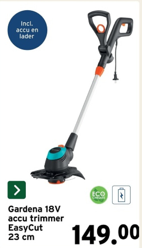 Gardena 18V accu trimmer EasyCut 23 cm