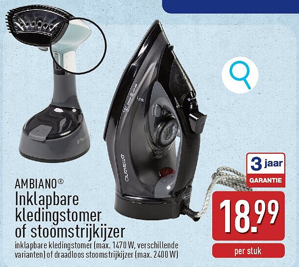 Inklapbare kledingstomer of stoomstrijkijzer