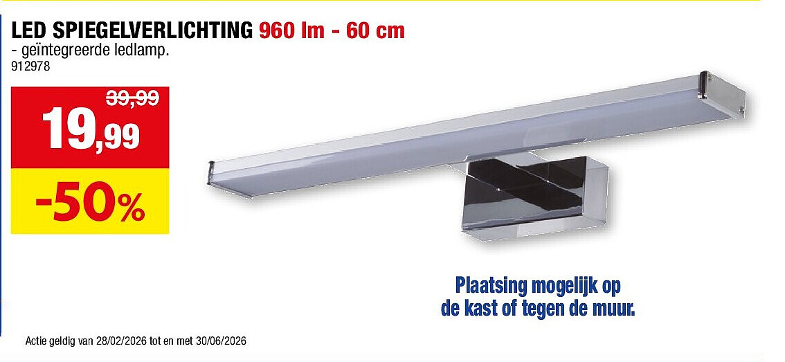 LED SPIEGELVERLICHTING 960 lm - 60 cm