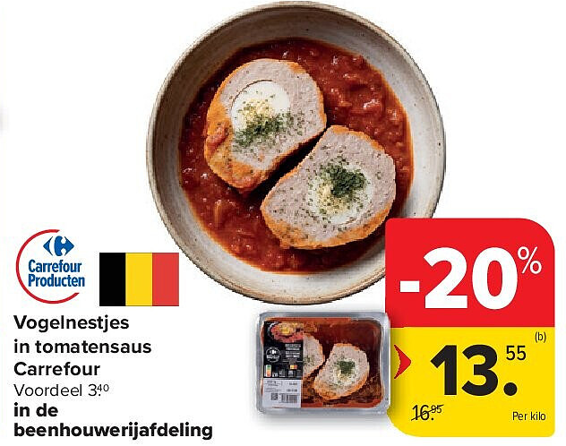 Vogelnestjes in tomatensaus Carrefour