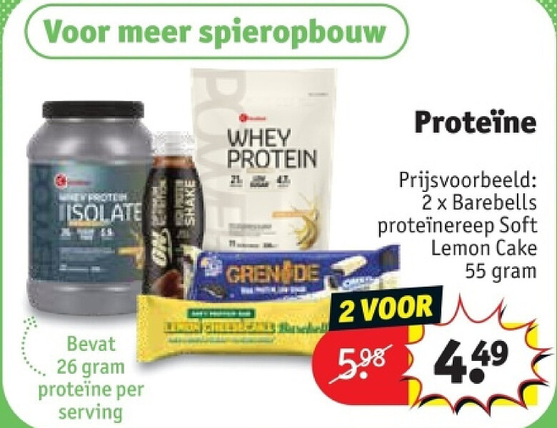 2 x Barebells proteïnereep Soft Lemon Cake 55 gram