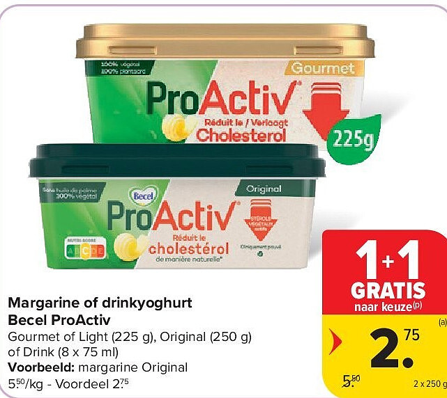 Margarine of drinkyoghurt Becel ProActiv