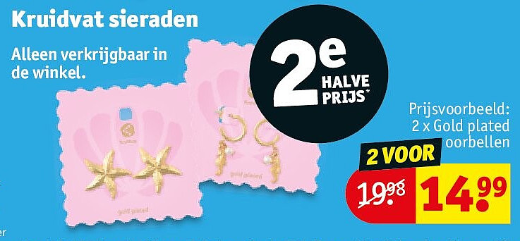2 x Gold plated oorbellen
