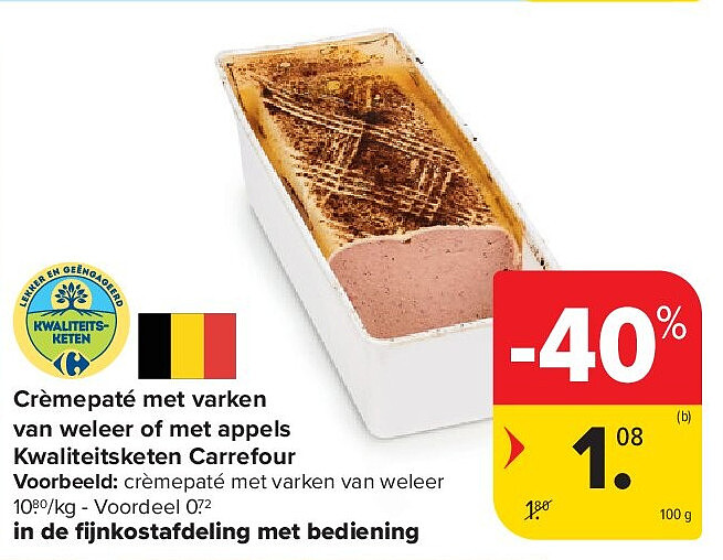 Crèmepaté met varken van weleer of met appels Kwaliteitsketen Carrefour